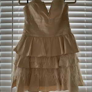 Bebe Cocktail Dress with feathers
